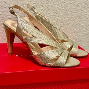 Kelly & Katie Metallic Gold Slingback Heels